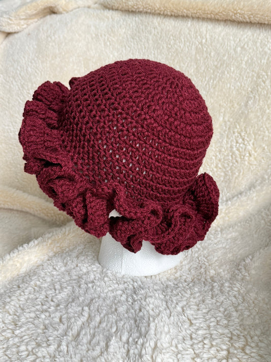 Aubergine Ruffle beanie