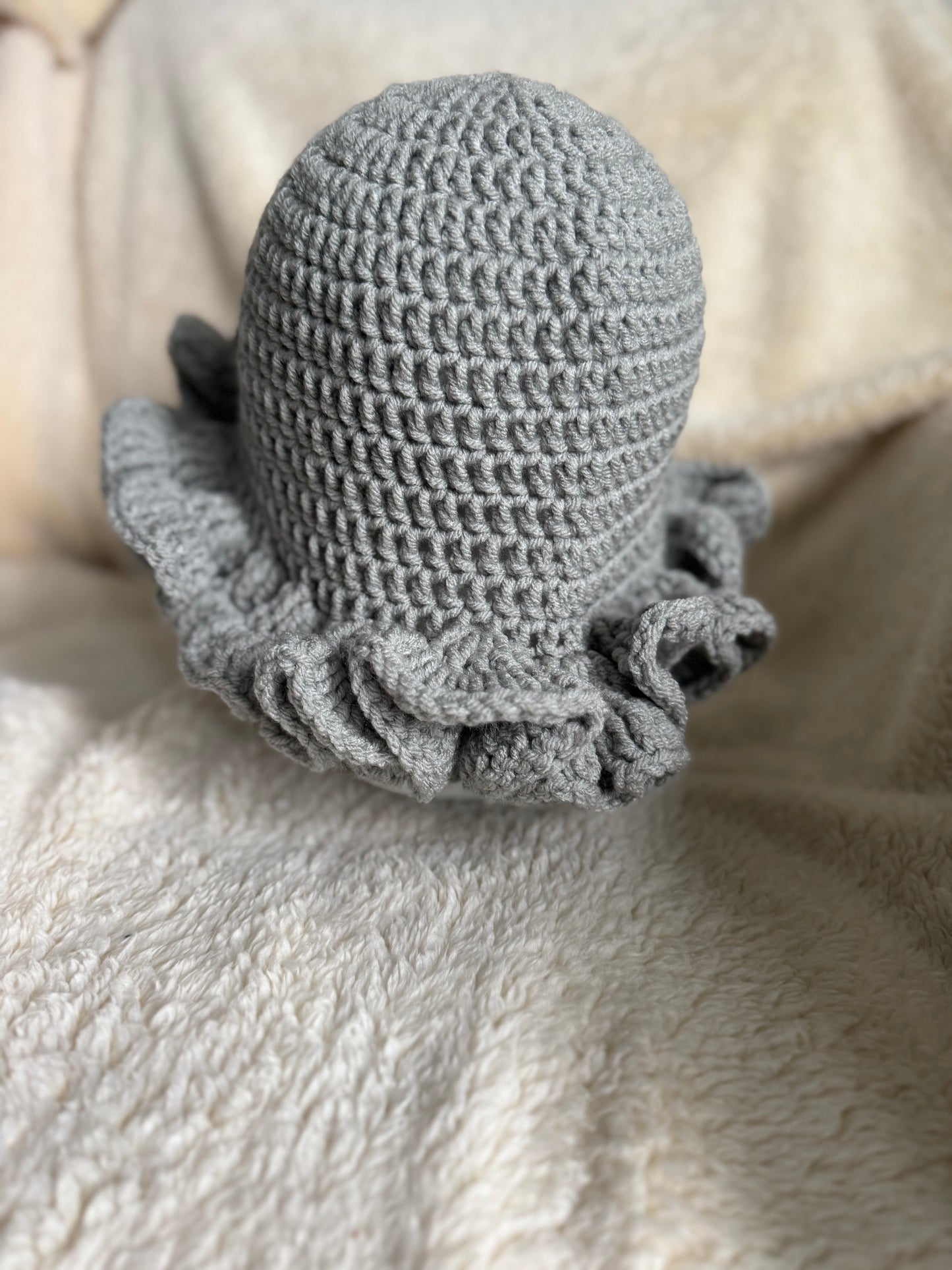 Gray Ruffle beanie
