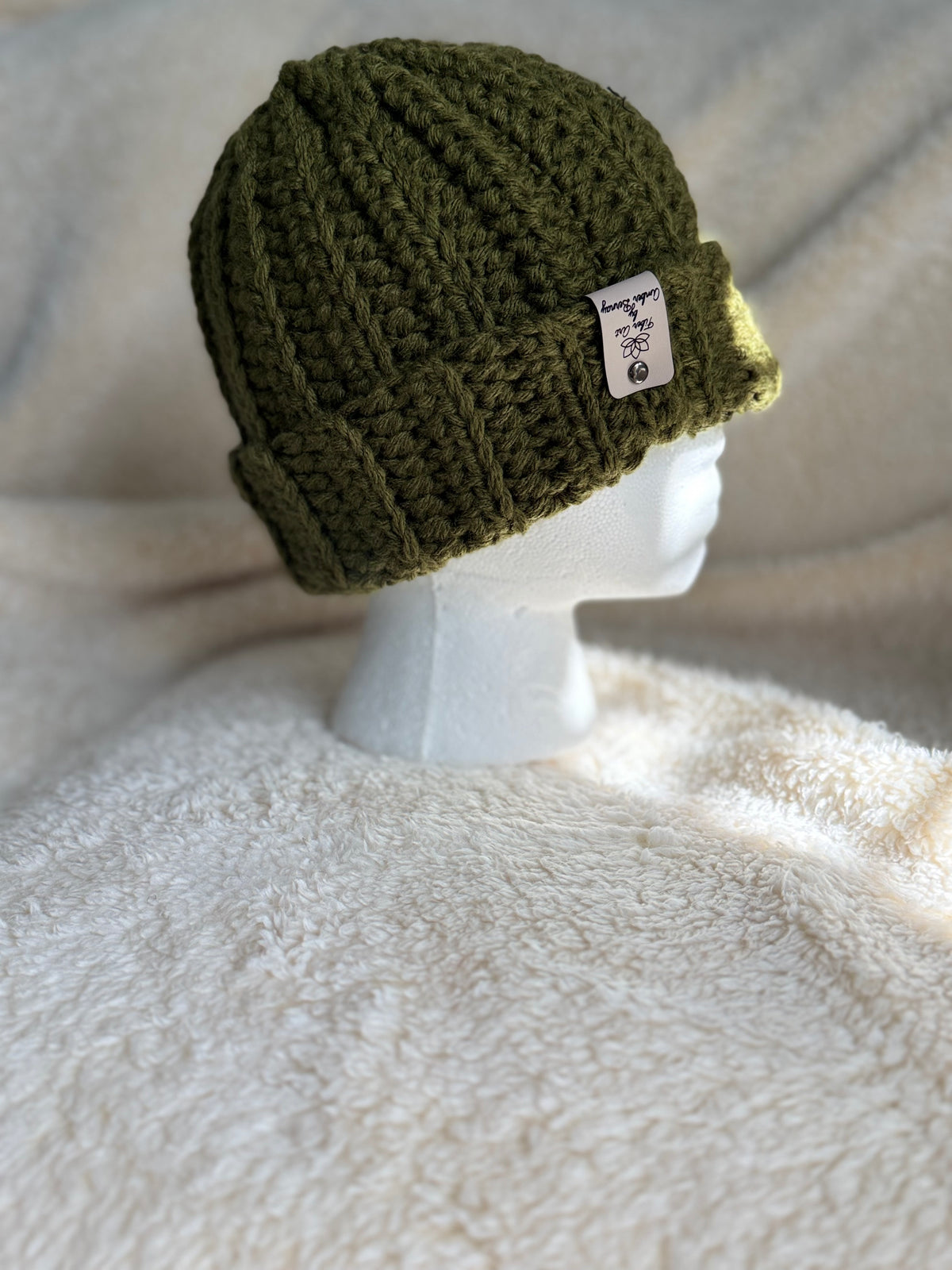 Olive green Ribbed Beanie