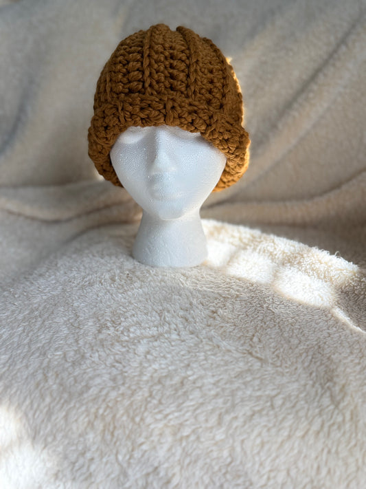 Golden brown Ribbed beanie